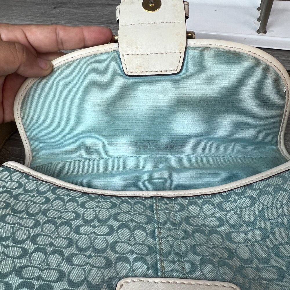 Vintage COACH Mini Soho 1457 Signature Blue Jacquard Shoulder Bag - Picture 6 of 8